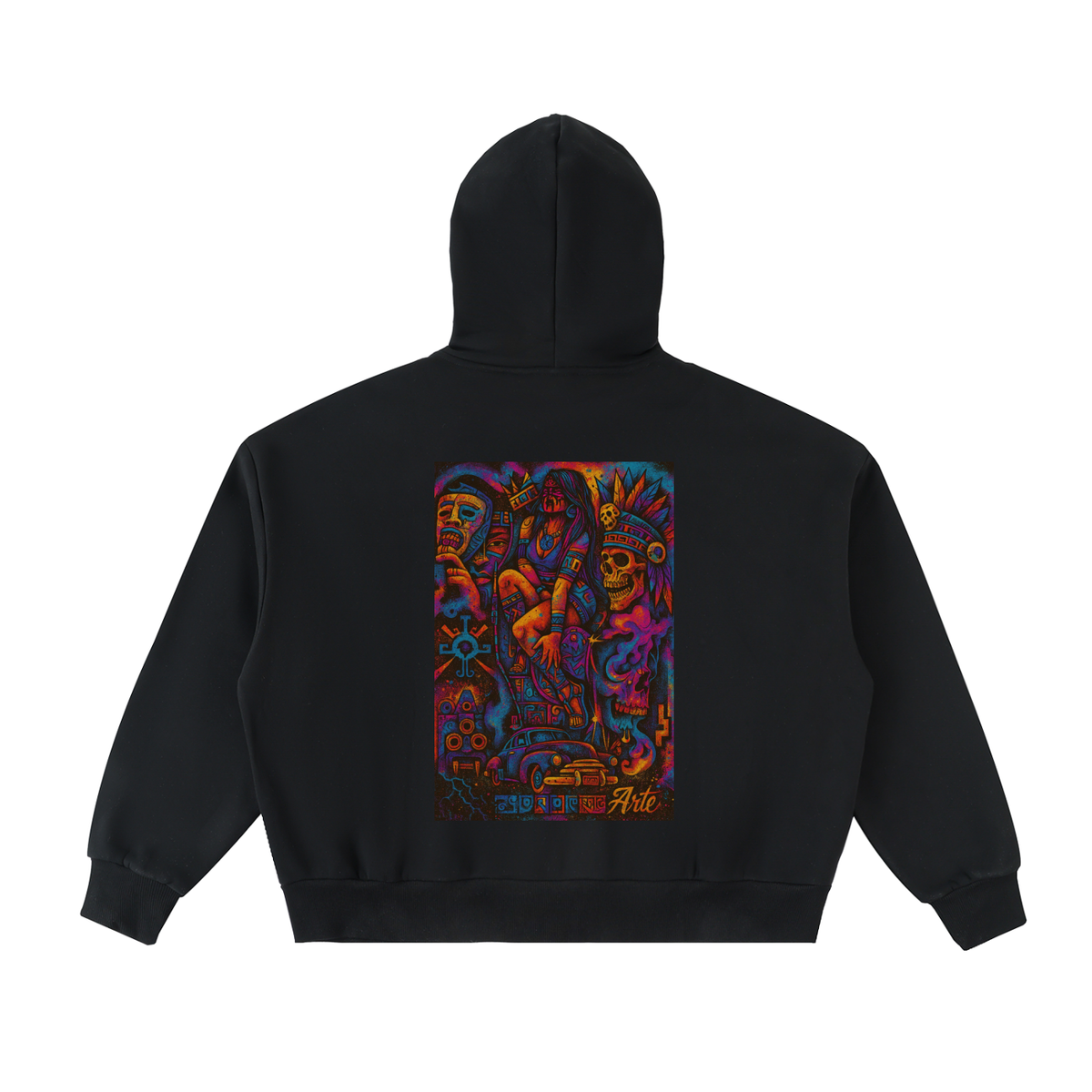 Fleeced Full-Zip Boxy Hoodie 