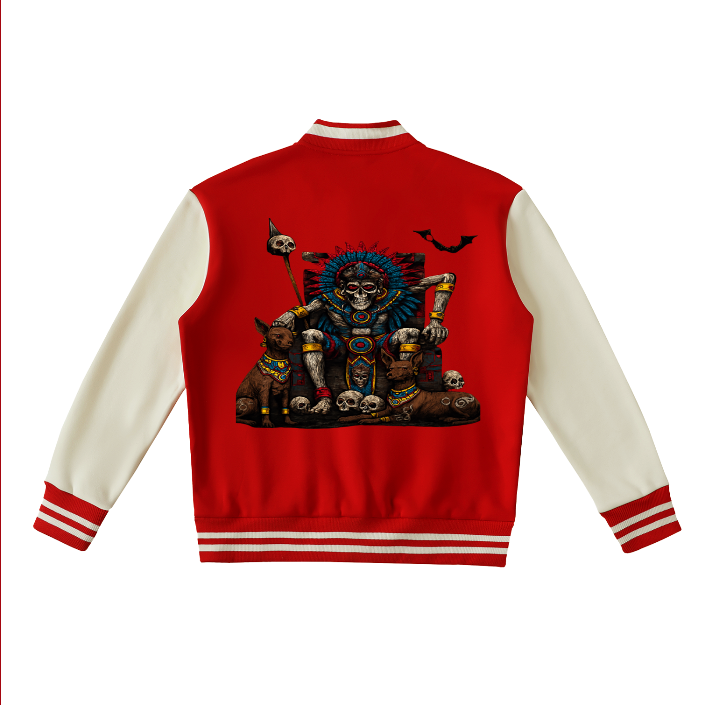 Two-Tone Fleeced Varsity Jacket/Mictlan Varsity – Two-Tone Death God Edition