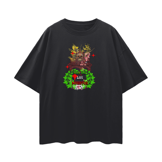 Flor de Muerte Tee	Floral tribute with edge