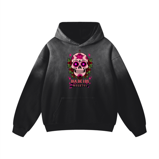 Muertos Gradient Hoodie	Día de los Muertos meets urban fade