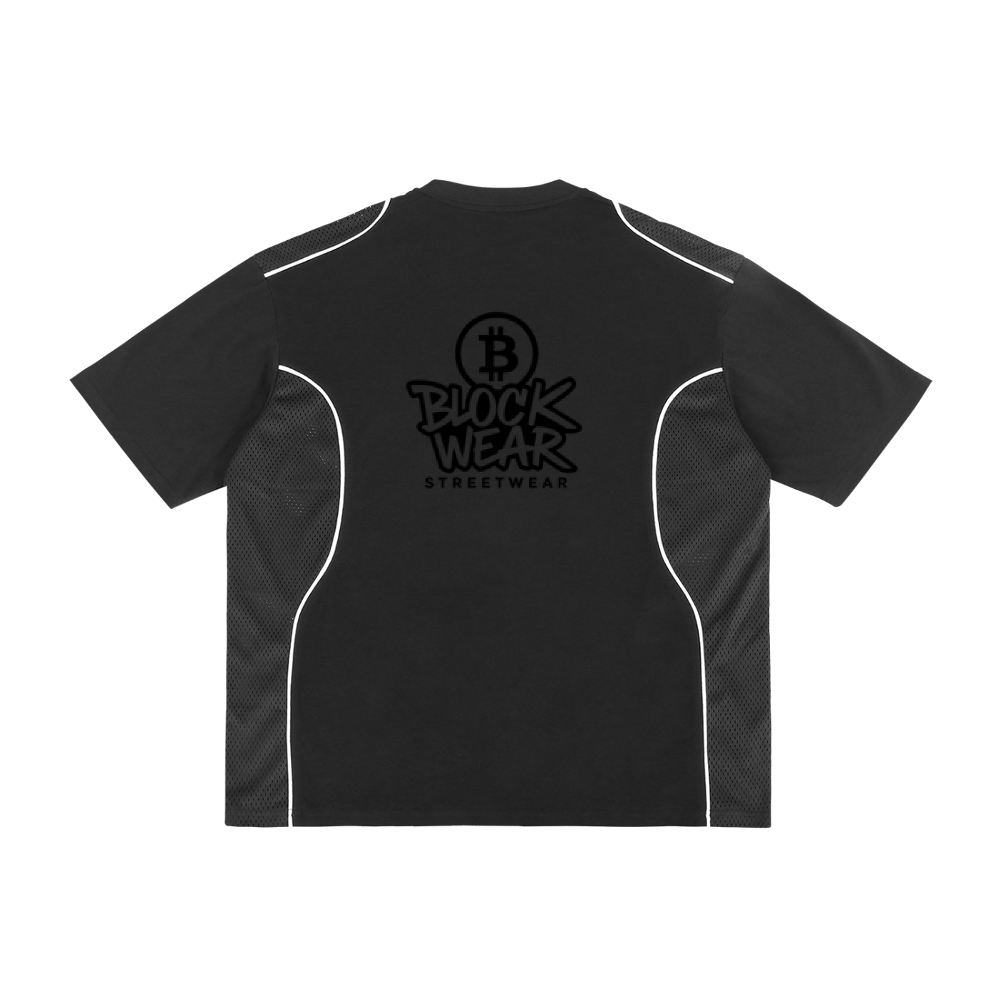 BLOCKWEAR Contrast Piped Panel T-Shirt | Crypto Street Style Edition