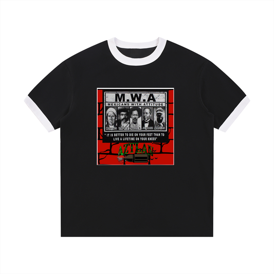 🔥 M.W.A “Mexicans With Attitude” Contrast Edge Crewneck Tee – Aztlan Edition 🔥