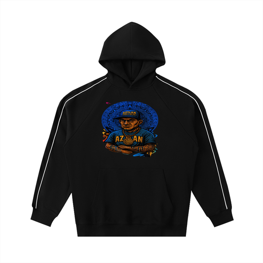 Contrast Piping Raglan Hoodie “Street Ascension” — rising from the block to the myth