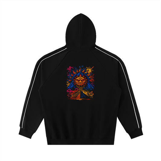 Contrast Piping Raglan Hoodie “Street Ascension” — rising from the block to the myth