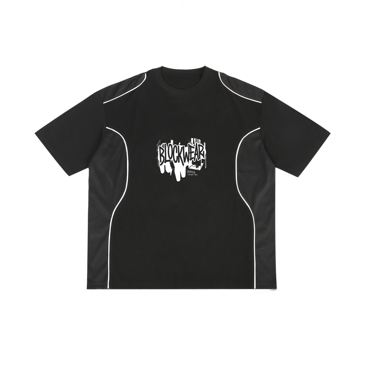 BLOCKWEAR Contrast Piped Panel T-Shirt | Crypto Street Style Edition