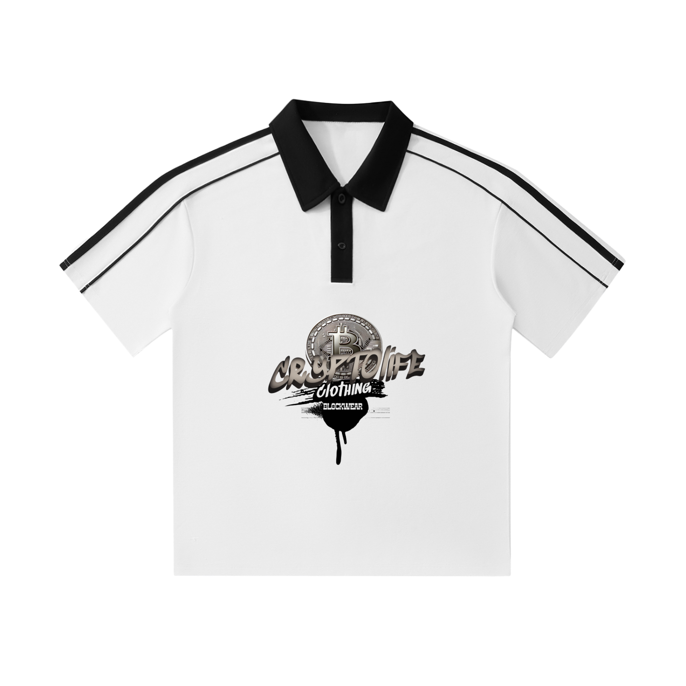 Contrast Collar Short-Sleeve Polo Shirt Crypto Life Polo – Contrast Collar Edition